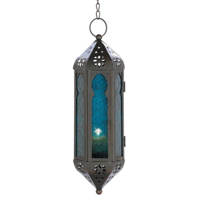 Rental store for Moroccan Hangning Lantern, Blue in Santa Ana CA