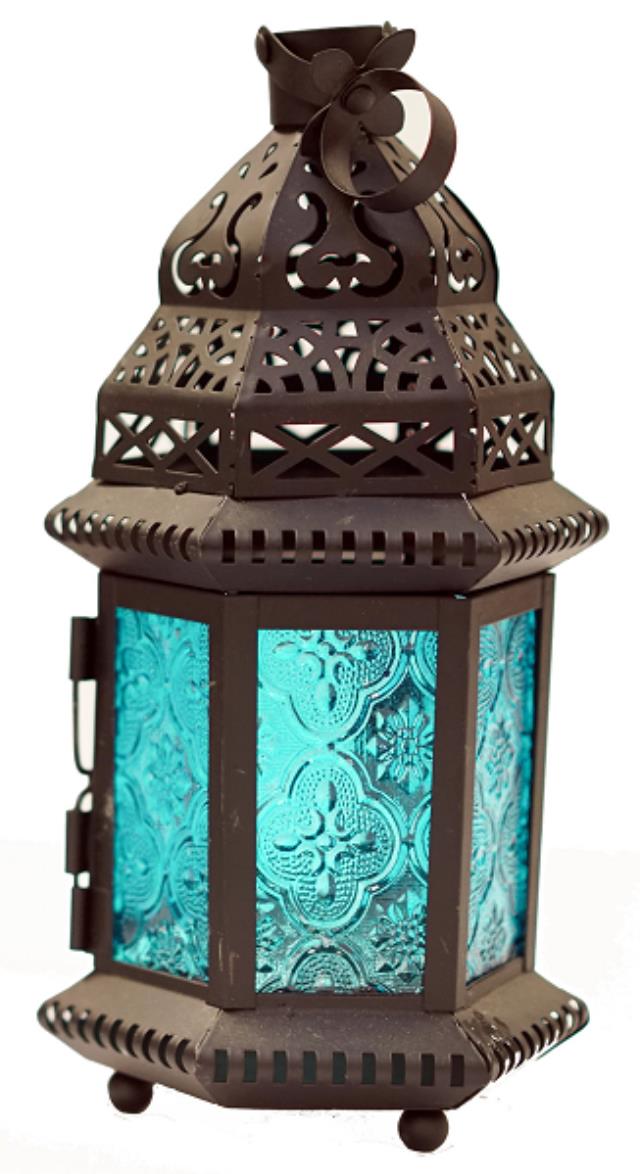 Rental store for Moroccan 8.5  Square Lantern, Blue in Santa Ana CA