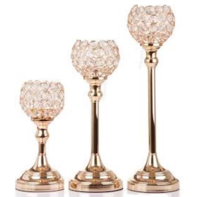 Rental store for Light Gold Bling Candleholder in Santa Ana CA