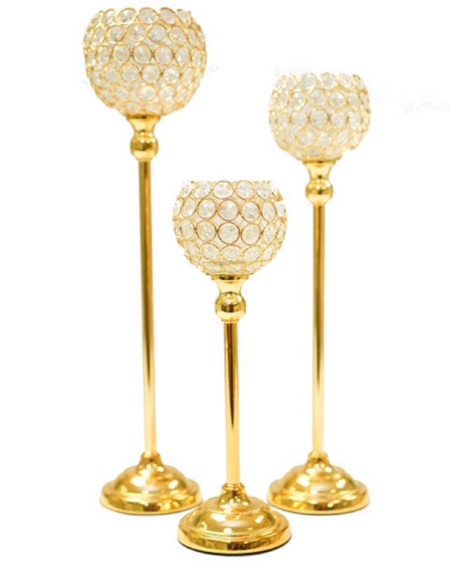 Rental store for Dark Gold Bling Candleholder in Santa Ana CA
