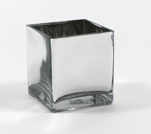 Rental store for Silver Cube Vase 6.5 x6.5 in Santa Ana CA
