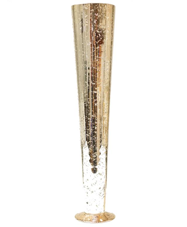 Rental store for Champagne Mercury Cone Vase, 23 in Santa Ana CA